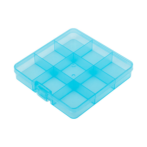 Коробка для швейных принадл. Gamma пластик, с крышкой, голубой/прозрачный OM-086