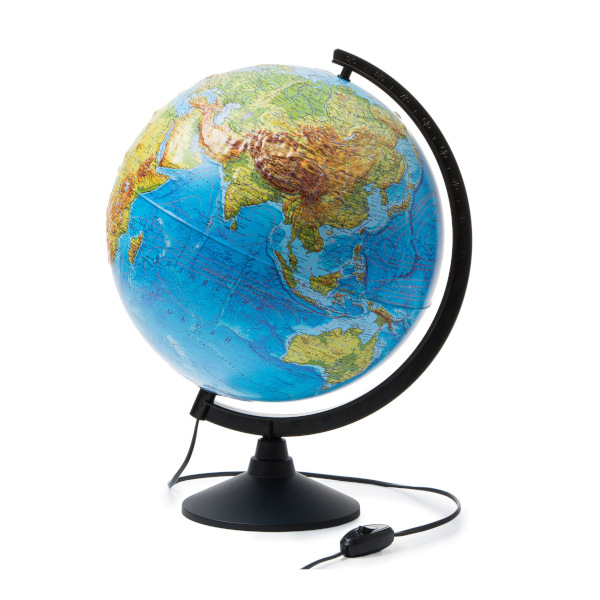 Глобус Globen Классик D=32 см с физической картой Земли с подсветкой рельефный КО13200221