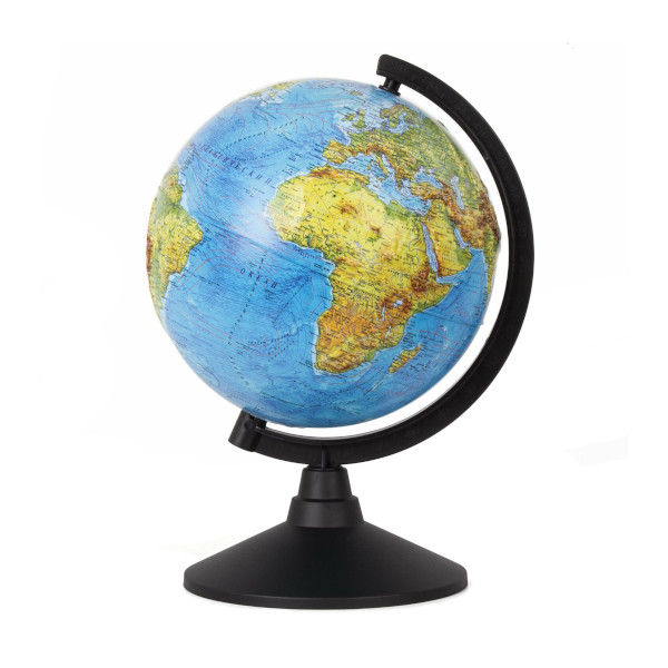 Глобус Globen Классик D=21см с физической картой Земли, рельеф.поверх., на подставке К022100011