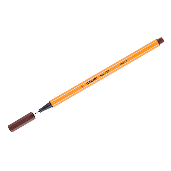 Ручка капиллярная Stabilo "Point 88" коричневая, 0,4мм 88/45