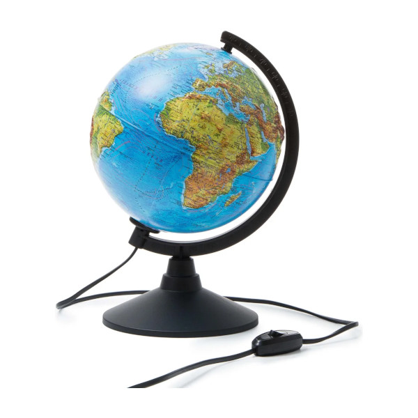 Глобус Globen Классик D=21см с физико-политической картой Земли, рельеф.пов, с подсветкой КО22100091