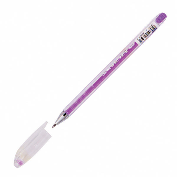 Ручка гелевая 0,8мм, фиолетовый, прозрач. корп. "Hi-Jell. Pastel" HJR-500P Crown