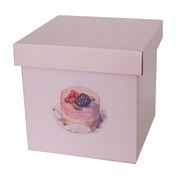 Коробка подарочная складная "Ягодный тортик" 20*20*20см, розовый 20/73КТ Дон Баллон