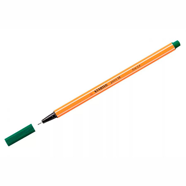 Ручка капиллярная Stabilo "Point 88" зеленая, 0,4мм 88/36