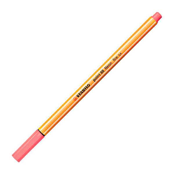 Ручка капиллярная Stabilo "Point 88" красный неон, 0,4мм 88/040