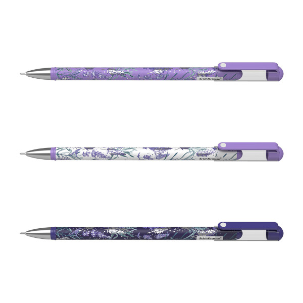 Ручка гелевая 0,38мм, черный, игольч., ассорти корп. "Lavender Stick" 56694 Erich Krause