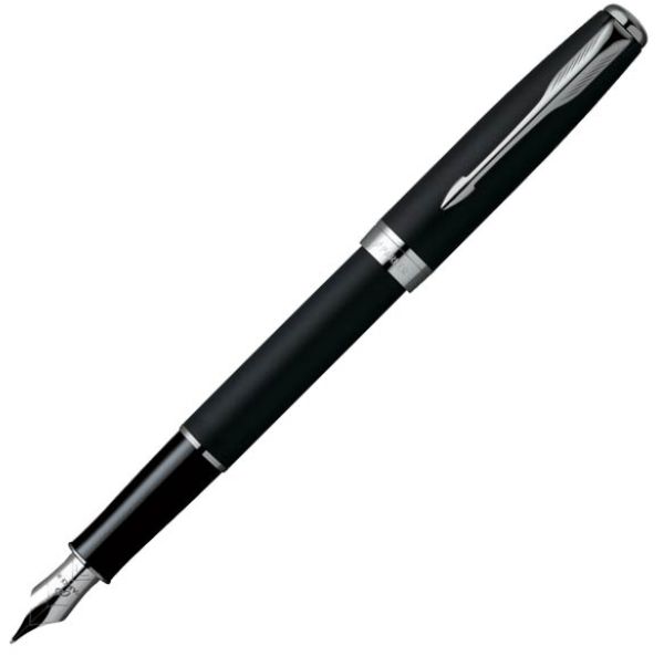 Ручка перьевая PARKER "Sonnet Matte Black CT" черн. патр., мат. черн. лат. корп., хром.отд. S0818070