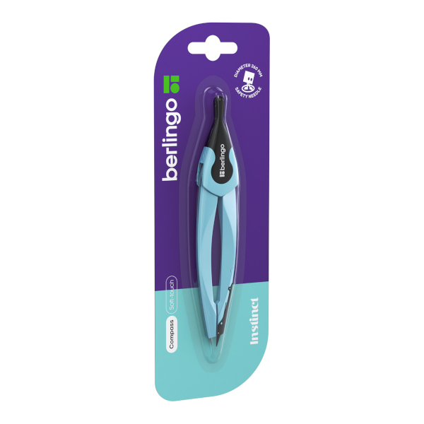 Циркуль Berlingo "Instinct" 135мм, металл, блистер, аквамарин CS_00002d