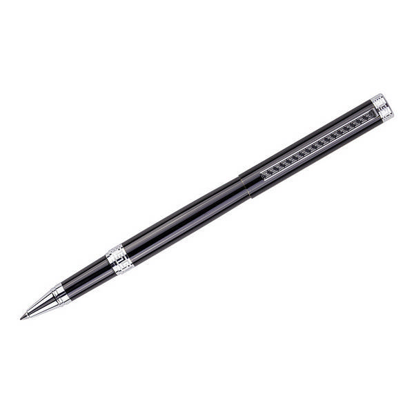 Ручка-роллер Delucci "Classico",черная,корпус черный-хром в подар. уп. 0,6мм CPs_62029