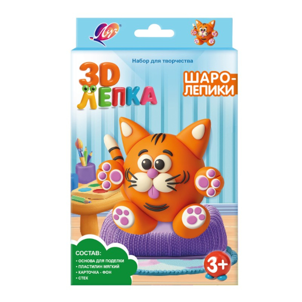 Набор для творчества Луч "Шаролепики. Котик" 3D лепка 35С 2327-08