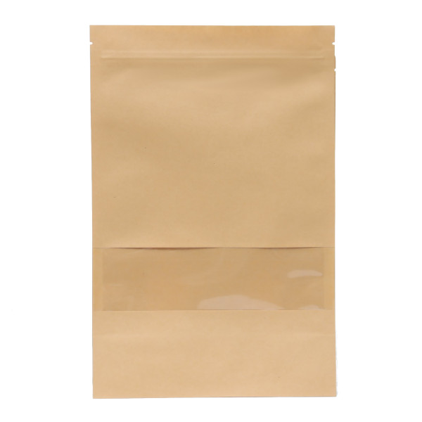 Пакеты на молнии Zip-Lock Крафт с окном 22*32*4см (1шт) 9946390