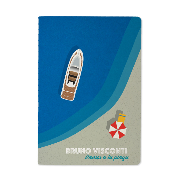 Тетрадь 40л А5 клетка/сшивка "Пляж" картон, рисунок 7-40-001/82 Bruno Visconti