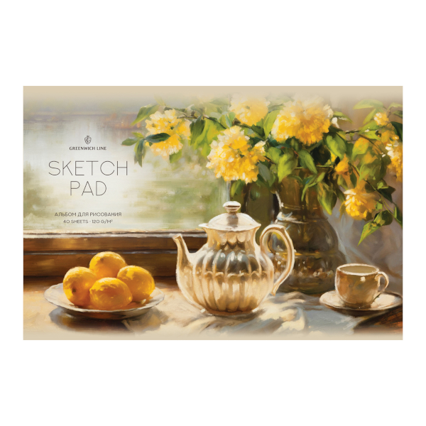 Альбом для рис 40л А4 "Flowers and tea" 120г/м2, скоба PS40s-59517 Greenwich Line