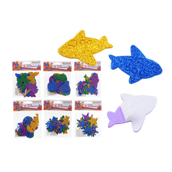 Набор для творчества MAZARI фигурки с блестками аппликации из EVA , 20 деталей, ассорти М-4244