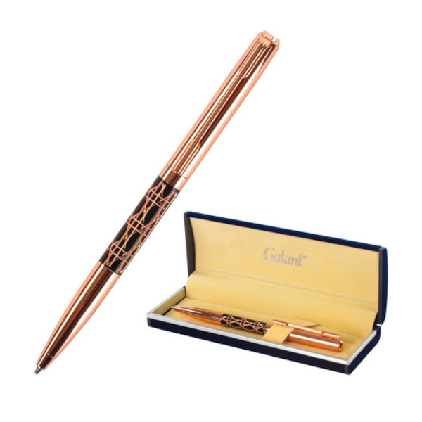 Ручка шар Galant "ASTRON GOLD" синяя, корпус розовое золото, детали золотистые, 0,7мм 143526