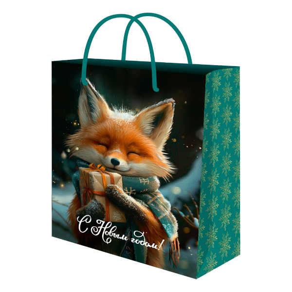 Пакет бумажный 32,7*26,4*13,6см "Лиса и подарок" ППК-2342 Dream cards