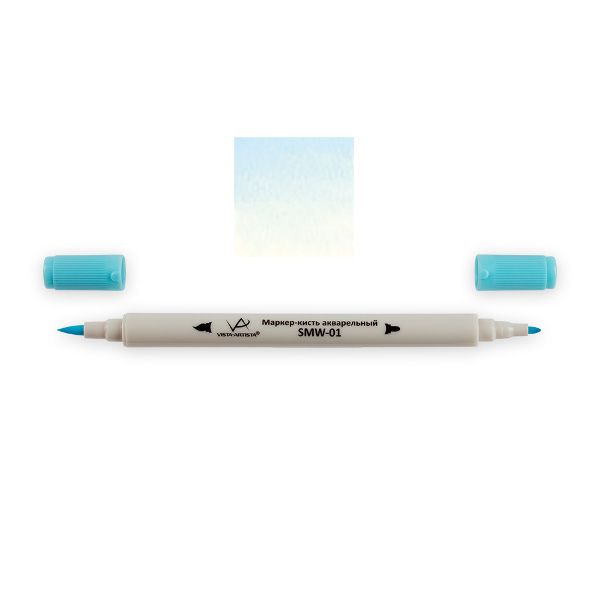 Маркер акварельный худож. Vista-Artista SMW-01 мятно-голубой, двустор., кисть/пулевид. G343