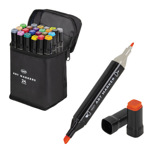 Набор маркеров WBZ 24цв., двустор., пулев./скош.,текстил.чехол 152571