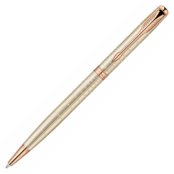 Ручка шар PARKER "Sonnet Slim Feminine Silver PGT" черная, корп. серебро, позол.отд., 1мм S1859495