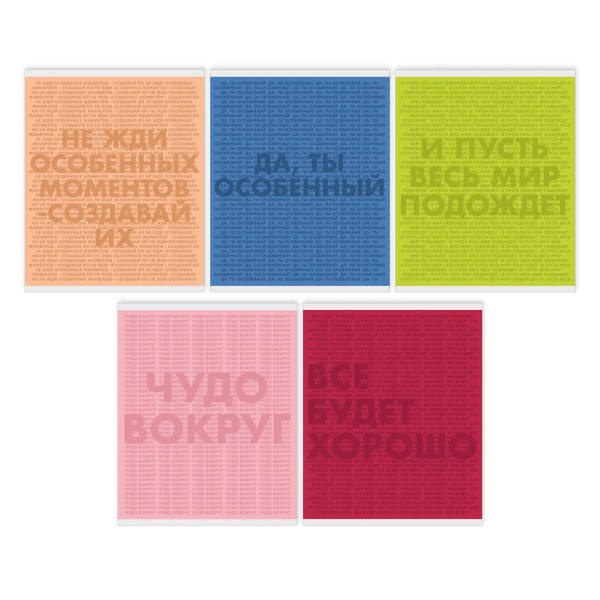 Тетрадь 96л А5 клетка "Цвет настроения" картон, ассорти ТЛ969077 Listoff