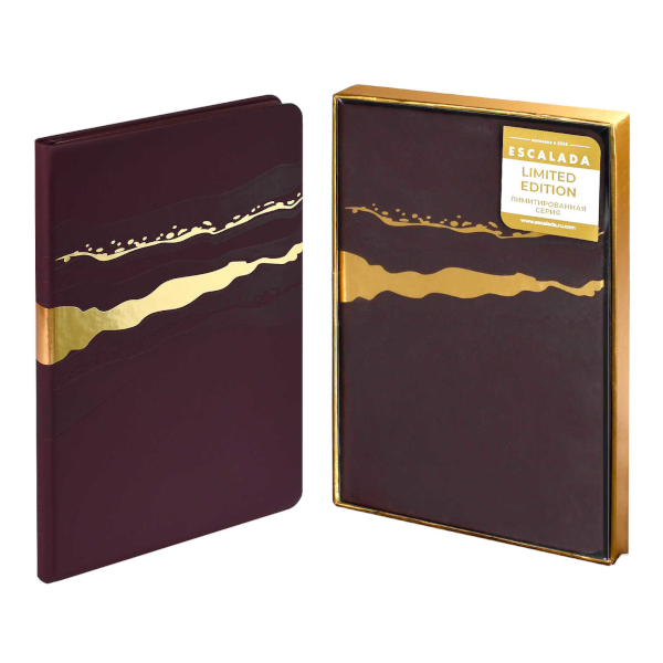 Ежедневник А5 не дат 240стр., Escalada "Софт-тач" тв.обл., иск. кожа, бордовый 70600