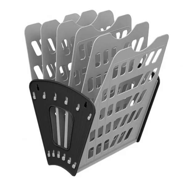 Лоток вертикально-горизонтальный 6секц. разборный серо-черный ЛТ95СЧ Стамм