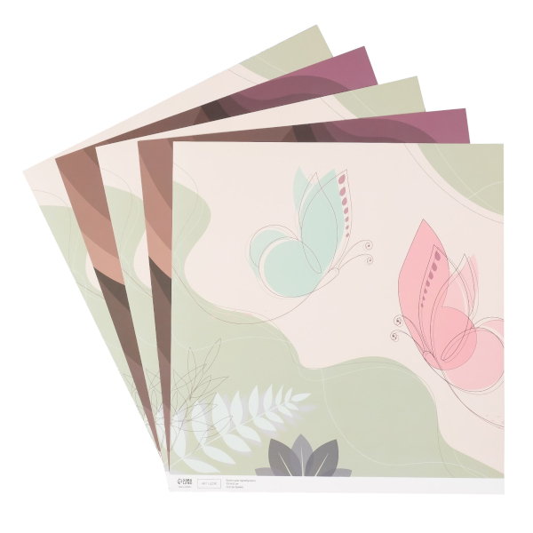 Бумага цветная для скрапбукинга А4+ (305*320мм) 5л "Нежность весны" 2-стор 10718378 Арт Узор