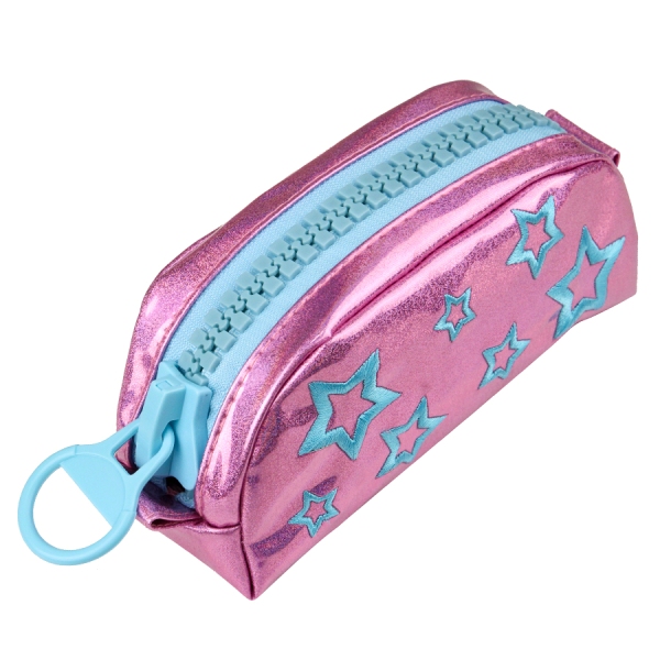 Пенал-косметичка 1 отд., 19*10см "Голубые звезды" без напол., силикон ПН-6287 Проф-Пресс
