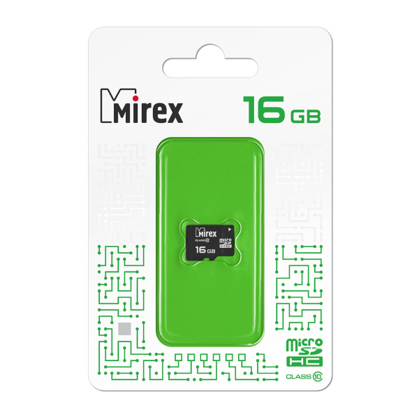 Карта памяти micro SDHC 16Gb Mirex Class 10 б/адаптера 13612-MC10SD16