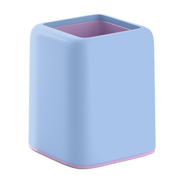 Подставка-стакан для пиш. прин. "Forte.Pastel Bloom" 8,5*8,5*10,4см, квадрат., пласт, гол/фиол 61630