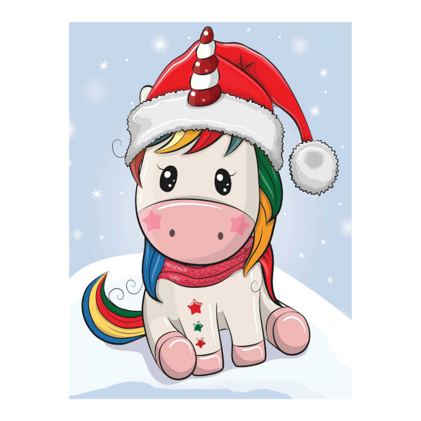 Алмазная мозаика Рыжий кот 17*22см "Новогодний единорог" НД-5838