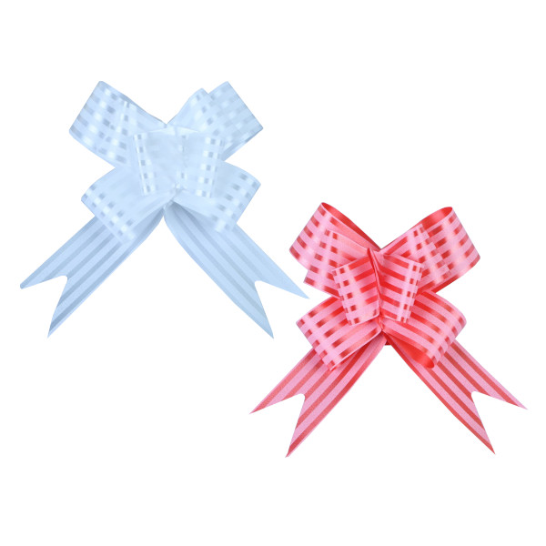 Бант для подарочной упаковки "Бабочка №3" красный/белый 3539484/85 (1шт) 