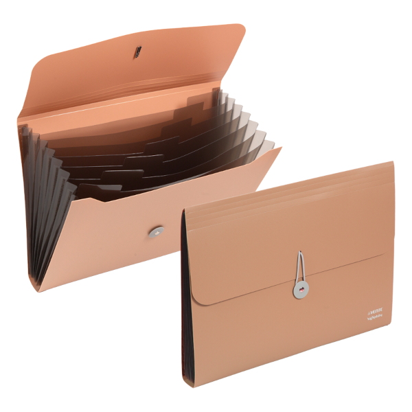 Папка на резинках А4, 8отд., 650мкм, 10мм, пудровый "sigNATURE" 3078523 deVENTE