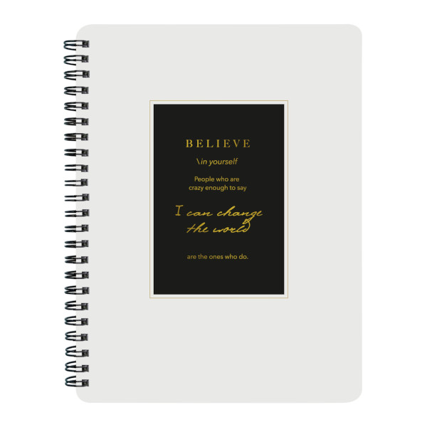Тетрадь 96л А5 клетка/гребень "Believe. Айвори рамка" картон, рисунок N4194 Be Smart