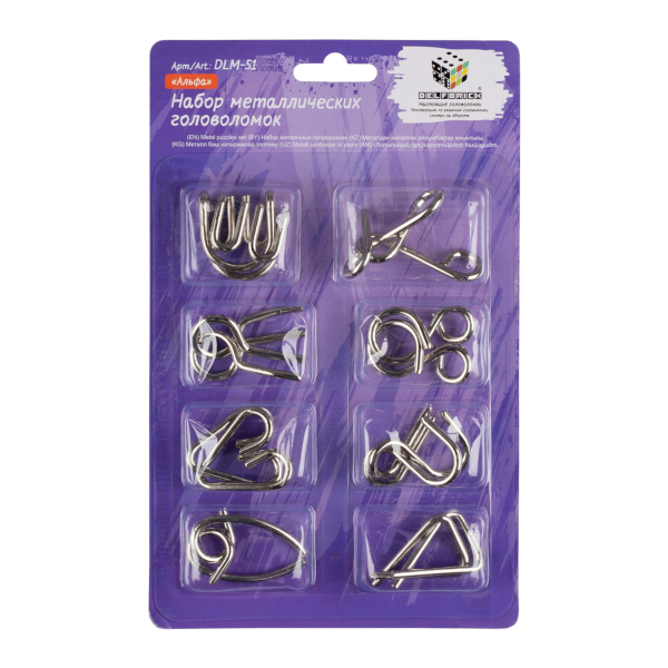 Набор головоломок металлических DELFBRICK "Альфа" 16 элемент DLM-51