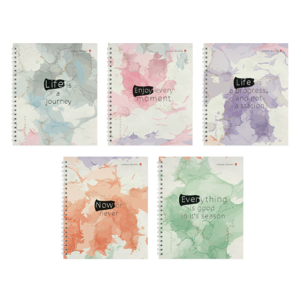 Тетрадь 96л А5 клетка/гребень "Primavera" картон, ассорти 7-96-1352 Альт