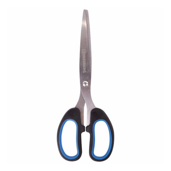 Ножницы BRAUBERG "Classic+", 18,5см, чёрно-синие 236448