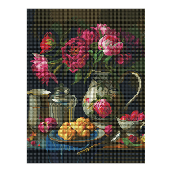 Алмазная мозаика Три Совы 40*50см "Пионы и клубника" АМП4050_52989