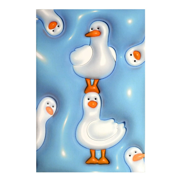 Тетрадь 32л А5+ клетка "3D. Гуси" картон, рисунок 70425 Феникс+