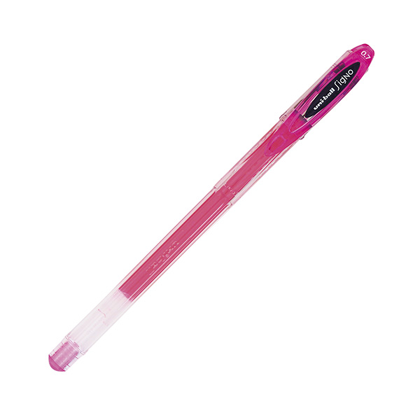 Ручка гелевая 0,7мм, розовый, прозрач. корп. "Signo" UM-120 UNI