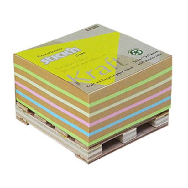 Липкий блок Stick`n "Kraft Notes. Палета" 76*76мм, 400л, пастель/крафт, ассорти 21817