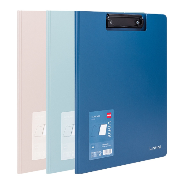 Планшет-папка с зажимом А4 пластик, ассорти "Linfini" EF404 Deli