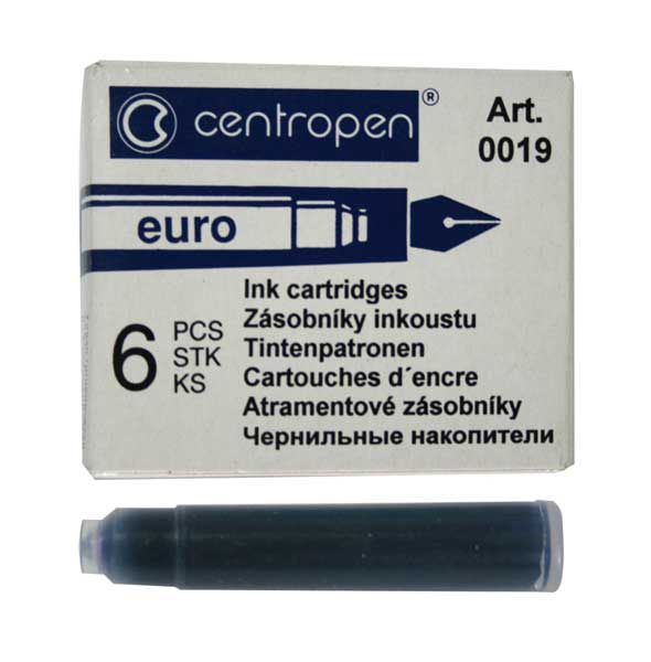 Чернильный патрон Centropen синий 0019/06 (6шт)