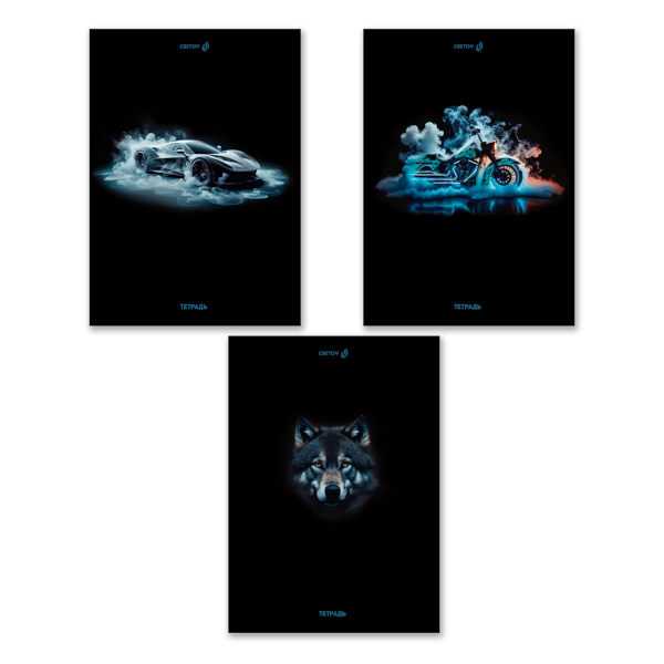 Тетрадь 96л А4 клетка "Сила и скорость 01353" картон, ассорти Т156 SVETOCH