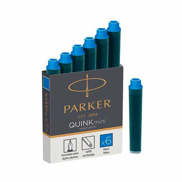 Чернильный патрон Parker "Quink Mini Cartridges Washable Blue" синий 1950409 (6шт)