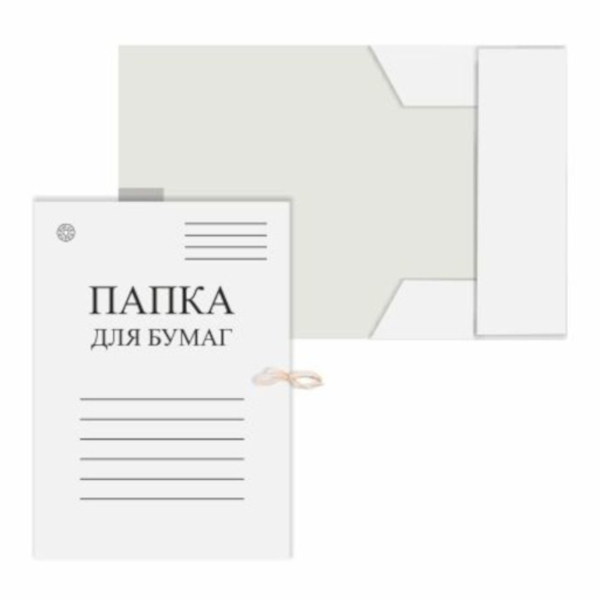 Папка для бумаг с завяз. А4, 220г/м2, немел.карт., белая "Папка для бумаг" D00521/D20521 Dolce Costo