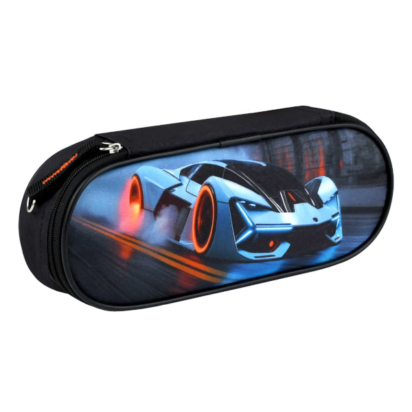 Пенал-футляр 1 отд., 20,5*7,5*4см "Спорткар" без напол., микрофибра на ПВХ-осн. 71976 Феникс+