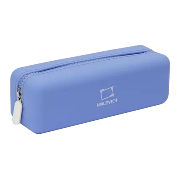 Пенал-косметичка 1отд., 18*6*6см, без напол., силикон, голубой 162103 Малевичъ