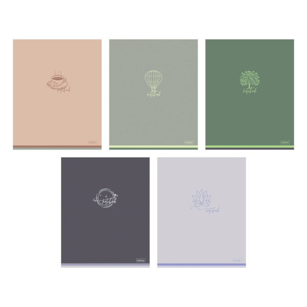 Тетрадь 48л А5 клетка "Лаконично" картон, ассорти 48Т5лВ1 Hatber