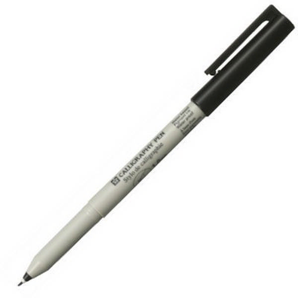 Ручка капиллярная 1мм, черный, скош., корп. серый "Calligraphy Pen" XCMKN10#49 Sakura